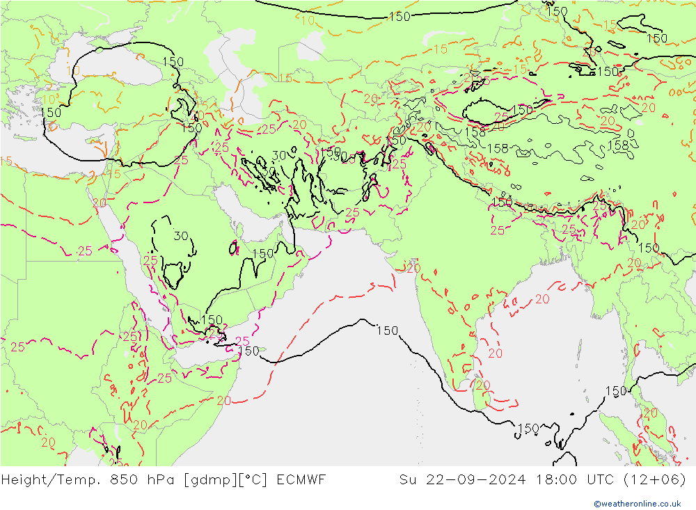 Z500/Rain (+SLP)/Z850 ECMWF Su 22.09.2024 18 UTC