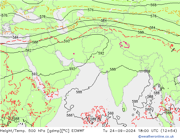 Z500/Rain (+SLP)/Z850 ECMWF Ter 24.09.2024 18 UTC