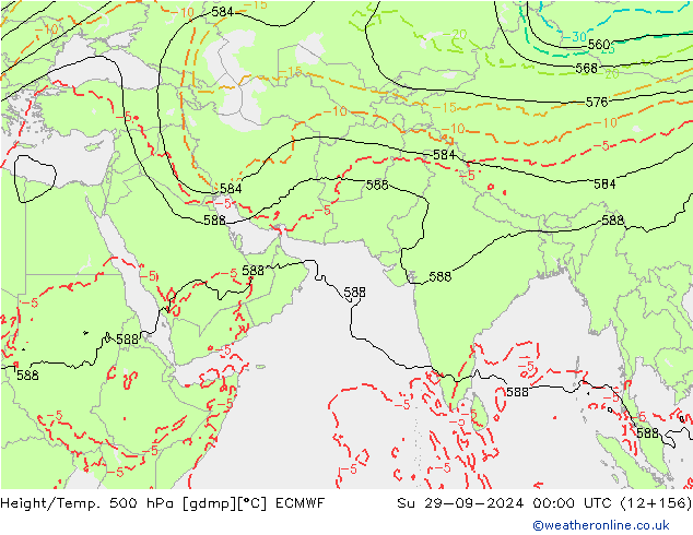 Z500/Rain (+SLP)/Z850 ECMWF Вс 29.09.2024 00 UTC