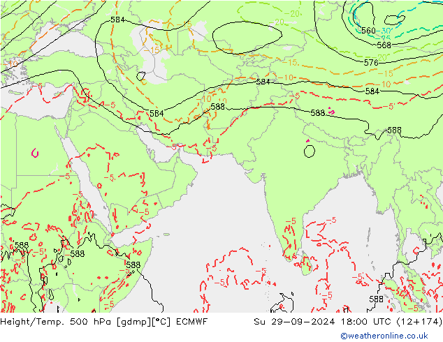 Z500/Rain (+SLP)/Z850 ECMWF dom 29.09.2024 18 UTC