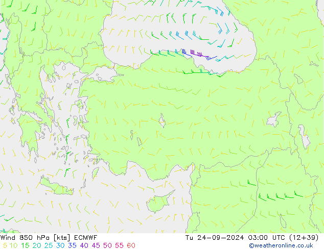 Vento 850 hPa ECMWF mar 24.09.2024 03 UTC