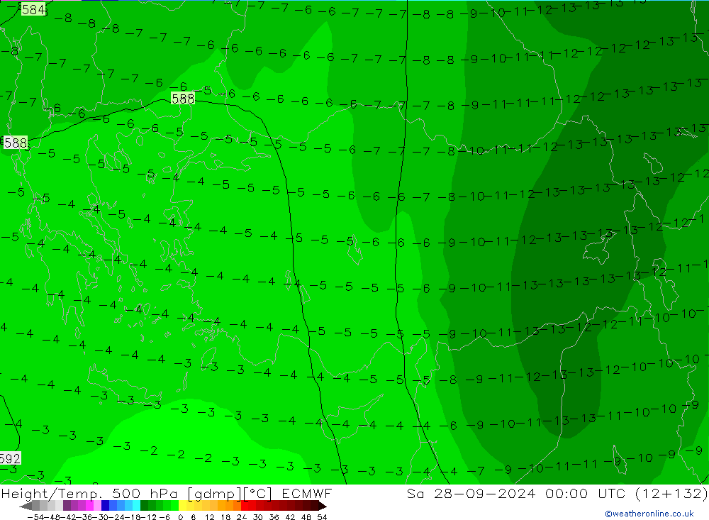 Z500/Rain (+SLP)/Z850 ECMWF so. 28.09.2024 00 UTC