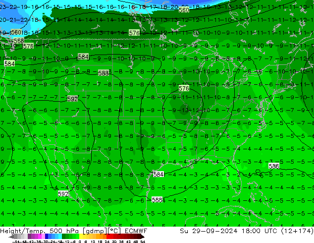 Z500/Rain (+SLP)/Z850 ECMWF  29.09.2024 18 UTC