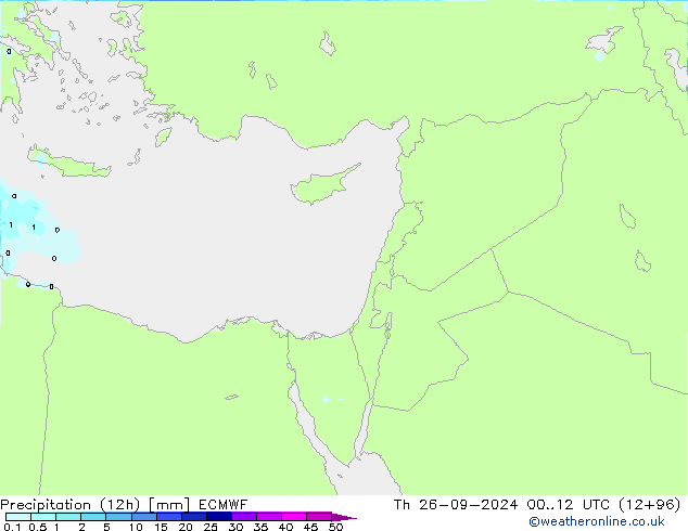 Precipitation (12h) ECMWF Th 26.09.2024 12 UTC