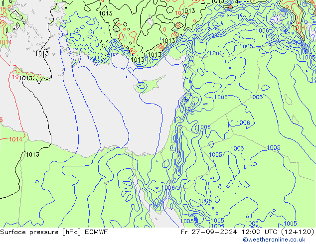 приземное давление ECMWF пт 27.09.2024 12 UTC