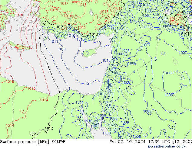 Bodendruck ECMWF Mi 02.10.2024 12 UTC