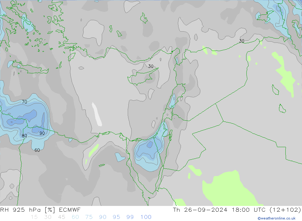 RV 925 hPa ECMWF do 26.09.2024 18 UTC