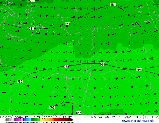 Z500/Rain (+SLP)/Z850 ECMWF lun 30.09.2024 12 UTC