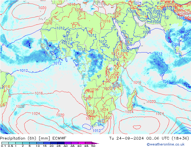 Z500/Regen(+SLP)/Z850 ECMWF di 24.09.2024 06 UTC