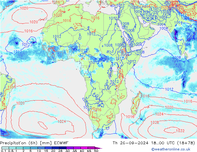 Z500/Rain (+SLP)/Z850 ECMWF czw. 26.09.2024 00 UTC