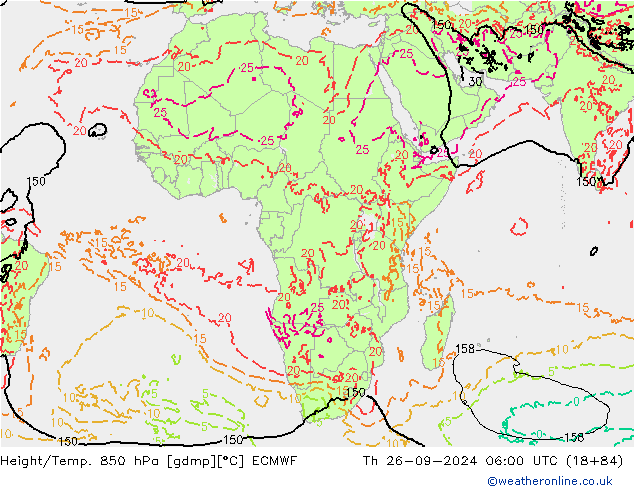 Z500/Rain (+SLP)/Z850 ECMWF чт 26.09.2024 06 UTC