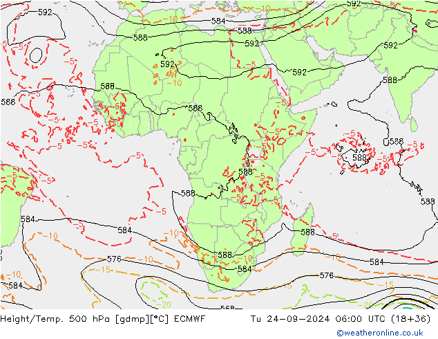 Z500/Yağmur (+YB)/Z850 ECMWF Sa 24.09.2024 06 UTC