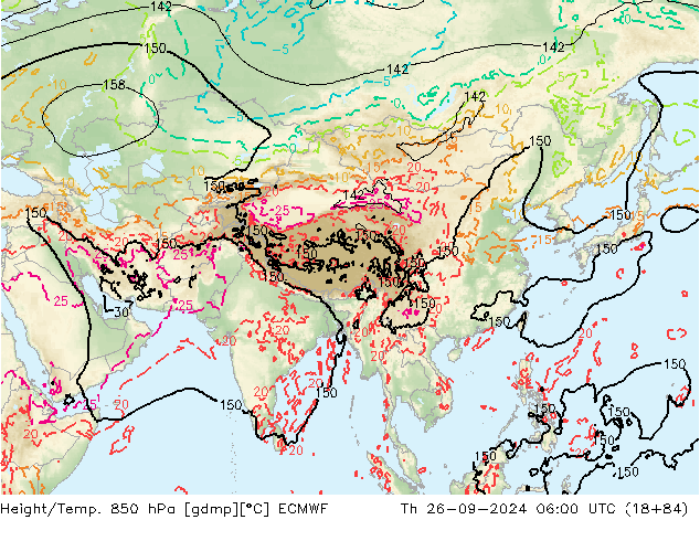 Z500/Rain (+SLP)/Z850 ECMWF Čt 26.09.2024 06 UTC