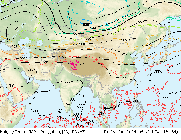 Z500/Rain (+SLP)/Z850 ECMWF Do 26.09.2024 06 UTC