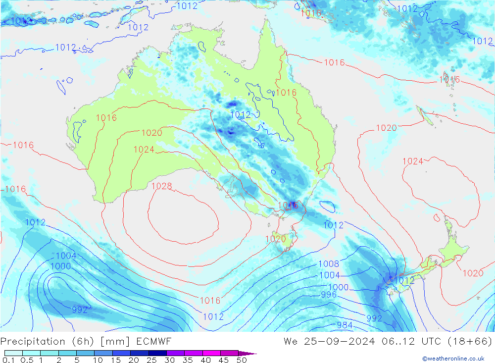 Z500/Rain (+SLP)/Z850 ECMWF ср 25.09.2024 12 UTC