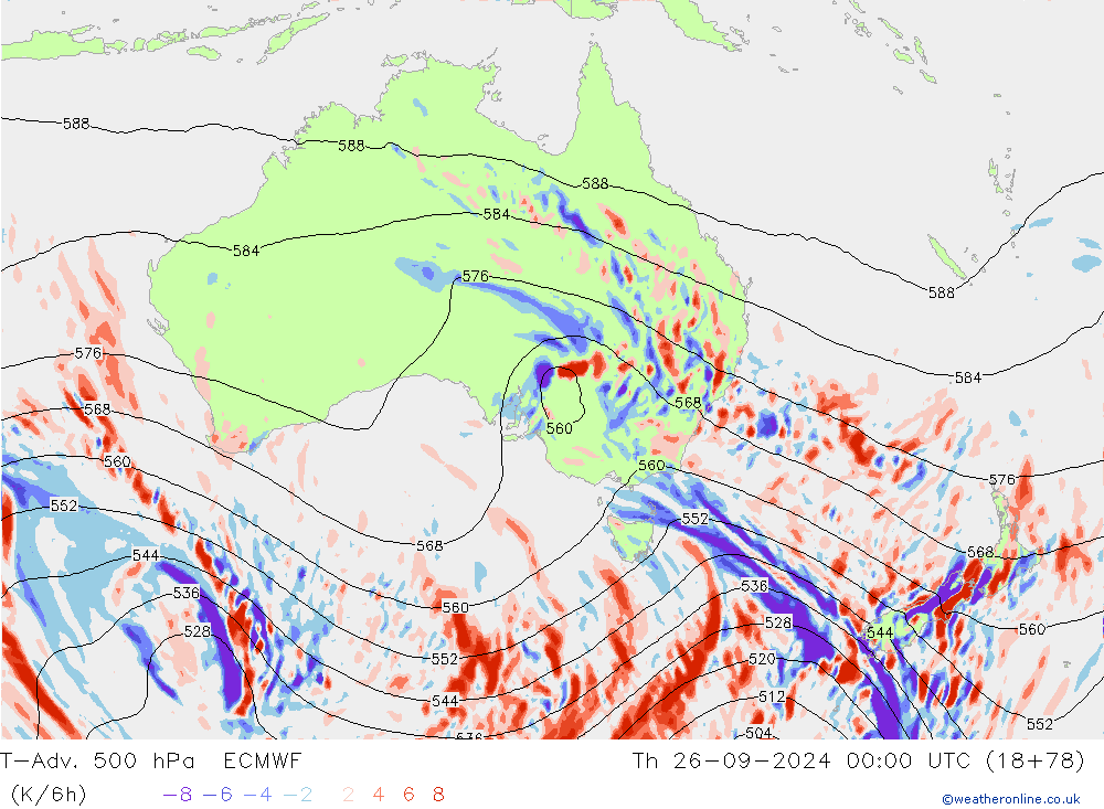 T-Adv. 500 hPa ECMWF Th 26.09.2024 00 UTC