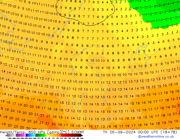 Z500/Rain (+SLP)/Z850 ECMWF czw. 26.09.2024 00 UTC