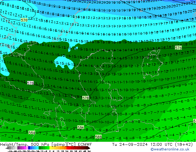 Z500/Rain (+SLP)/Z850 ECMWF Tu 24.09.2024 12 UTC