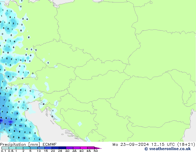 Precipitazione ECMWF lun 23.09.2024 15 UTC