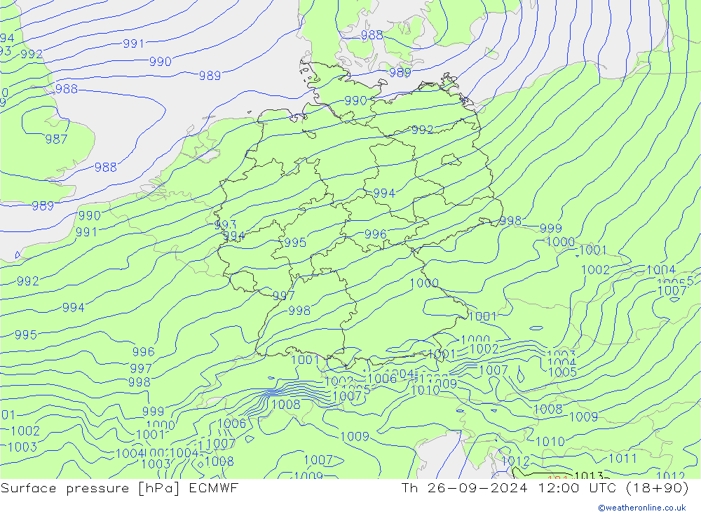 приземное давление ECMWF чт 26.09.2024 12 UTC