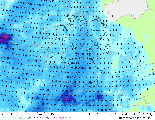 Precipitation accum. ECMWF Ter 24.09.2024 18 UTC