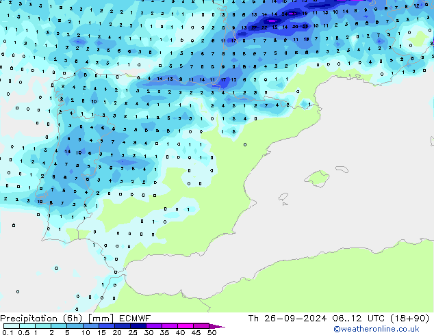 Z500/Rain (+SLP)/Z850 ECMWF Qui 26.09.2024 12 UTC