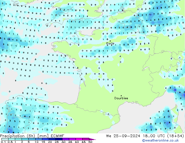 Z500/Rain (+SLP)/Z850 ECMWF ср 25.09.2024 00 UTC