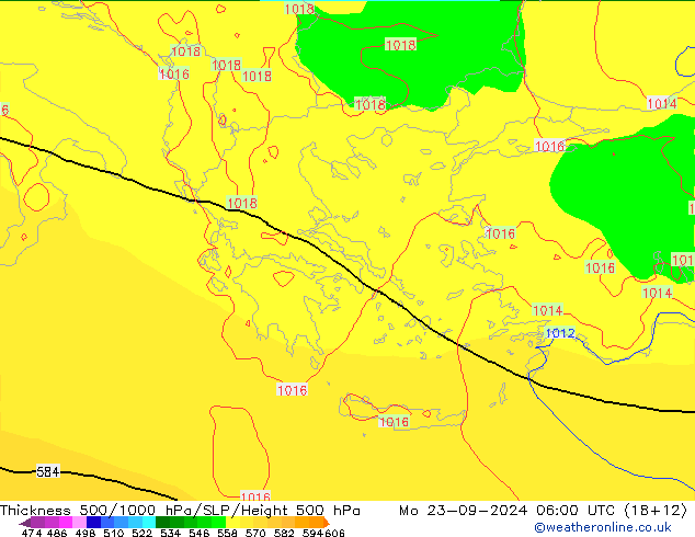 Thck 500-1000hPa ECMWF lun 23.09.2024 06 UTC