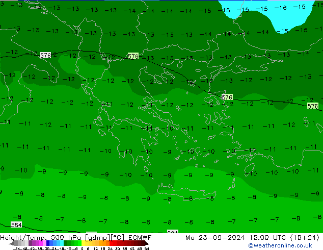 Z500/Rain (+SLP)/Z850 ECMWF Mo 23.09.2024 18 UTC