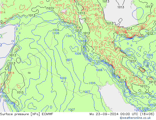 Bodendruck ECMWF Mo 23.09.2024 00 UTC