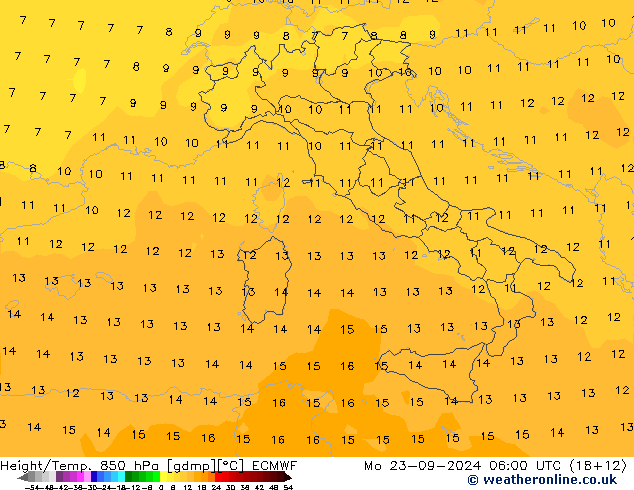 Z500/Yağmur (+YB)/Z850 ECMWF Pzt 23.09.2024 06 UTC