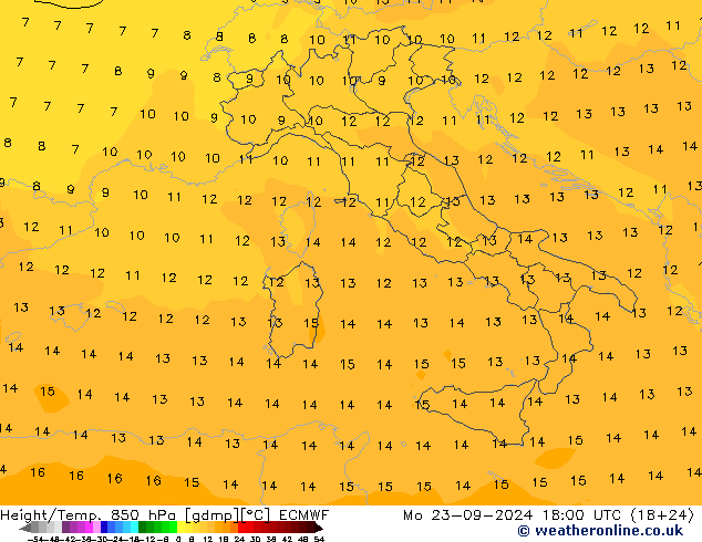 Z500/Rain (+SLP)/Z850 ECMWF Mo 23.09.2024 18 UTC