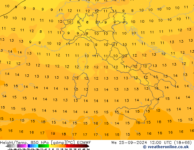 Z500/Rain (+SLP)/Z850 ECMWF mié 25.09.2024 12 UTC