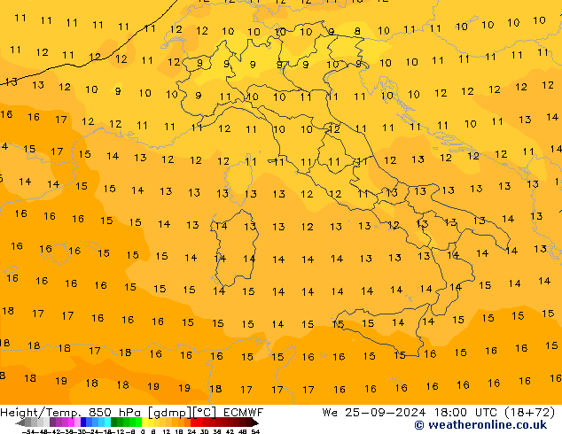 Z500/Rain (+SLP)/Z850 ECMWF Qua 25.09.2024 18 UTC