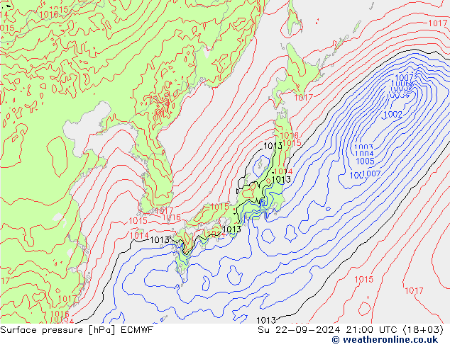 pression de l'air ECMWF dim 22.09.2024 21 UTC