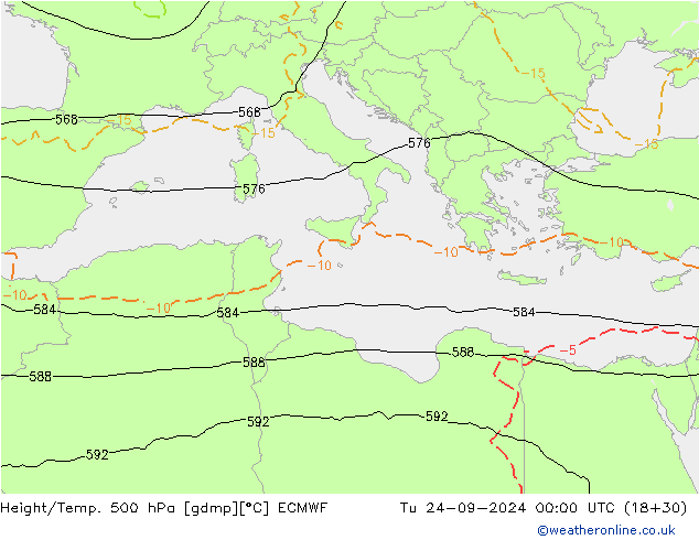 Z500/Rain (+SLP)/Z850 ECMWF mar 24.09.2024 00 UTC