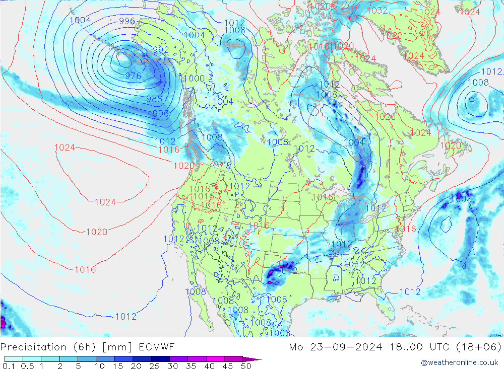 Z500/Rain (+SLP)/Z850 ECMWF Po 23.09.2024 00 UTC