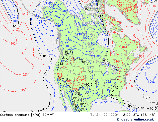 Presión superficial ECMWF mar 24.09.2024 18 UTC