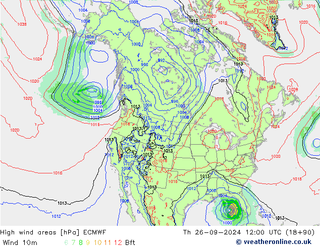 Sturmfelder ECMWF Do 26.09.2024 12 UTC