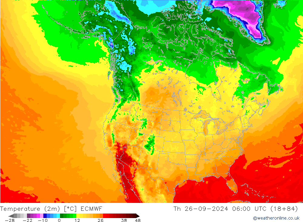 温度图 ECMWF 星期四 26.09.2024 06 UTC