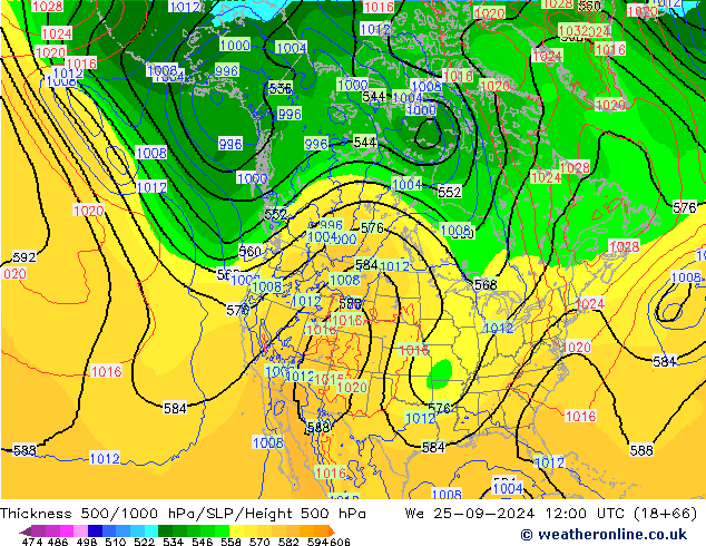 Thck 500-1000hPa ECMWF mer 25.09.2024 12 UTC