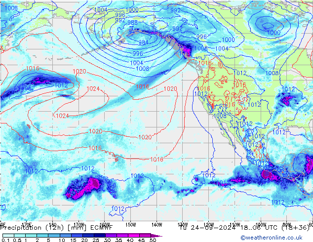 Nied. akkumuliert (12Std) ECMWF Di 24.09.2024 06 UTC