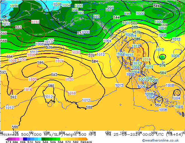 Thck 500-1000hPa ECMWF śro. 25.09.2024 00 UTC