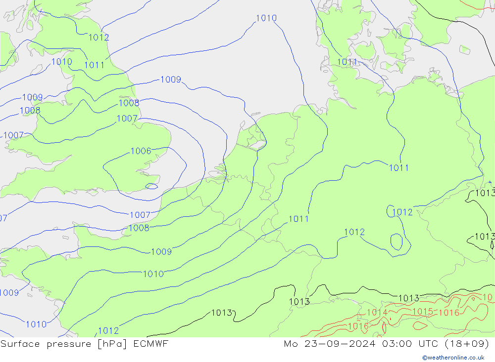 Luchtdruk (Grond) ECMWF ma 23.09.2024 03 UTC