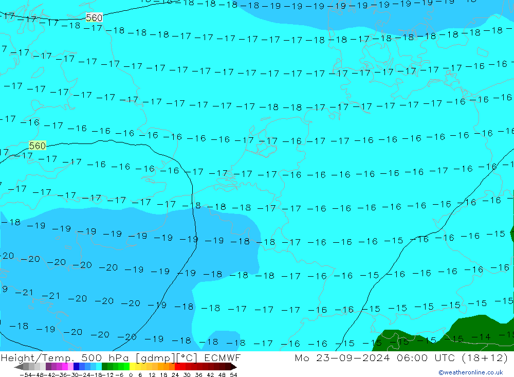 Z500/Rain (+SLP)/Z850 ECMWF пн 23.09.2024 06 UTC