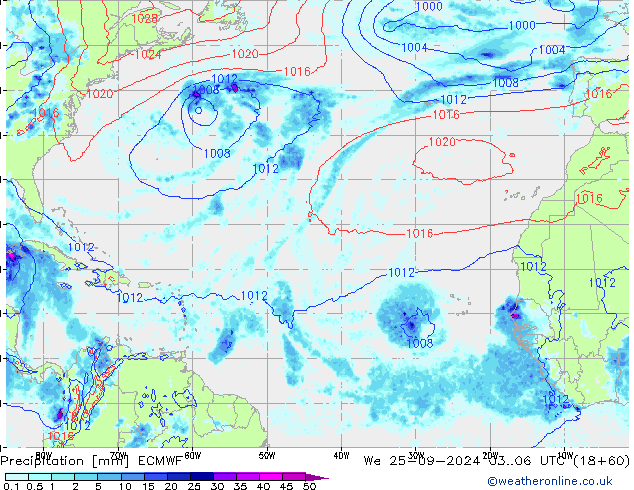 Niederschlag ECMWF Mi 25.09.2024 06 UTC