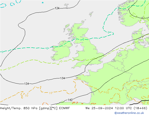 Z500/Rain (+SLP)/Z850 ECMWF St 25.09.2024 12 UTC