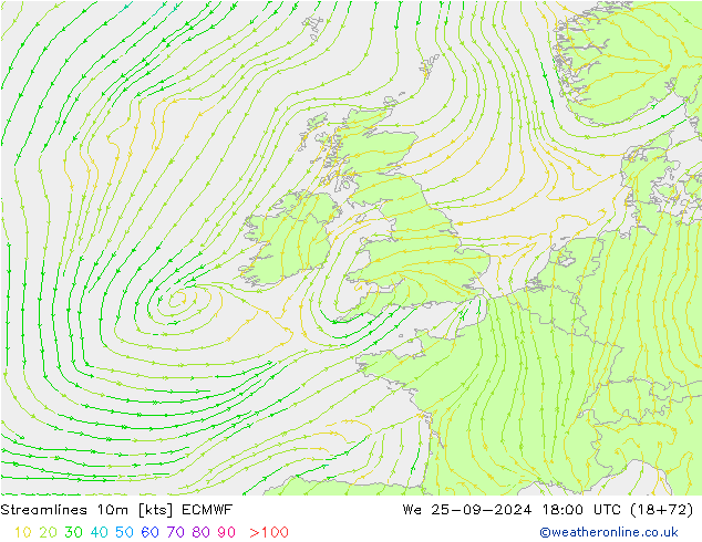 ветер 10m ECMWF ср 25.09.2024 18 UTC