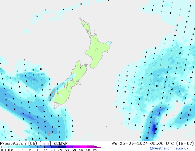 Z500/Rain (+SLP)/Z850 ECMWF mié 25.09.2024 06 UTC