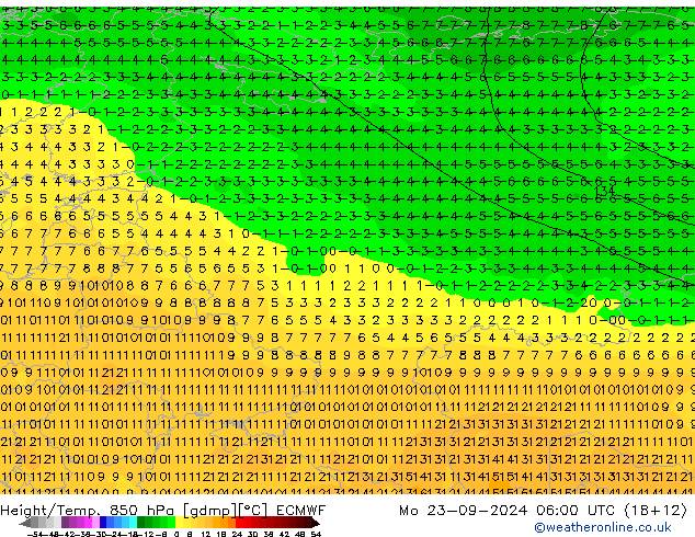 Z500/Rain (+SLP)/Z850 ECMWF Po 23.09.2024 06 UTC